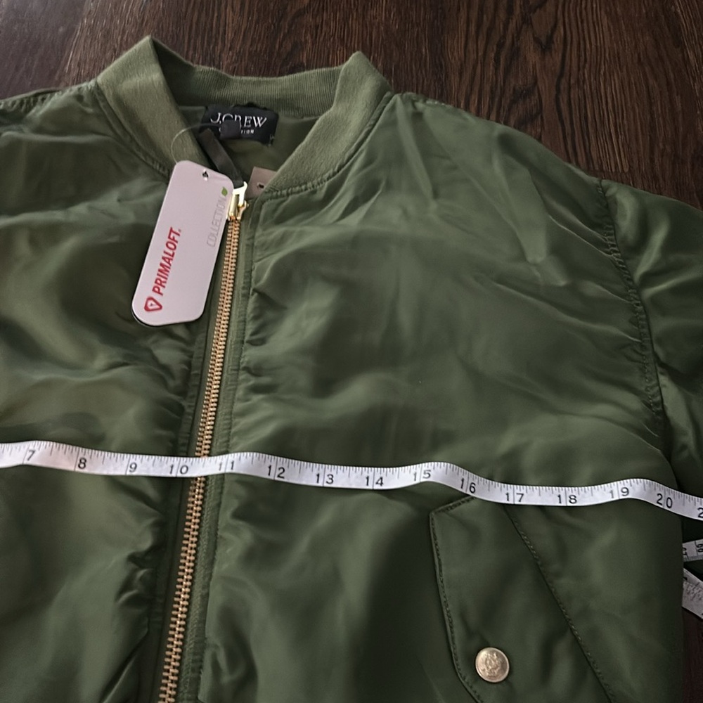 J. Crew Collection ruched bomber jacket in lightweight shiny nylon NWT Size S - Picture 7 of 8